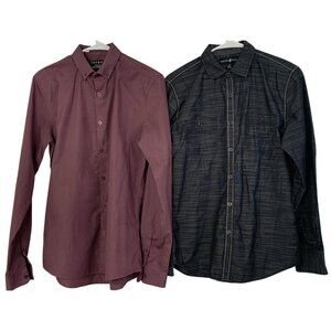 Lot of 2 Beverly Hills Polo Club & Topman Purple Slim Shirt Sz S 8873